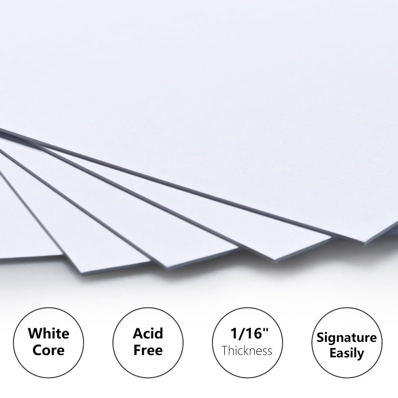 لوحة حصيرة Egofine مكونة من 14 قطعة، لوحة دعم مقاس 11 × 14، لوحة حصيرة بيضاء غير مقطوعة خالية من الأحماض للصور والصور والإطارات والأعمال الفنية والدهانات - Image 3